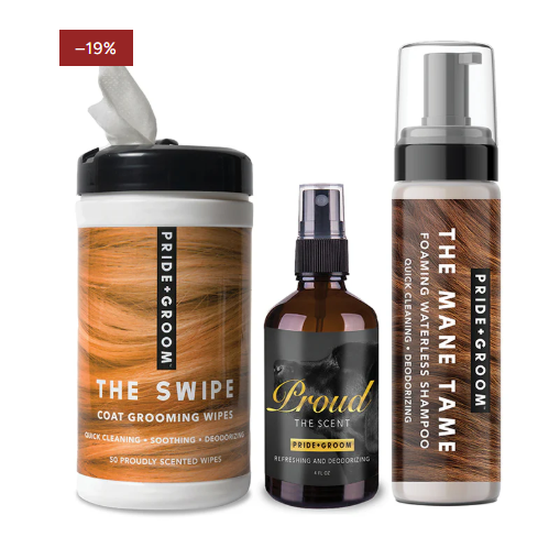 THE MID GROOM BUNDLE Premium Waterless Shampoo, Wipes & Deodorizing Spray for Dogs In Between Grooms