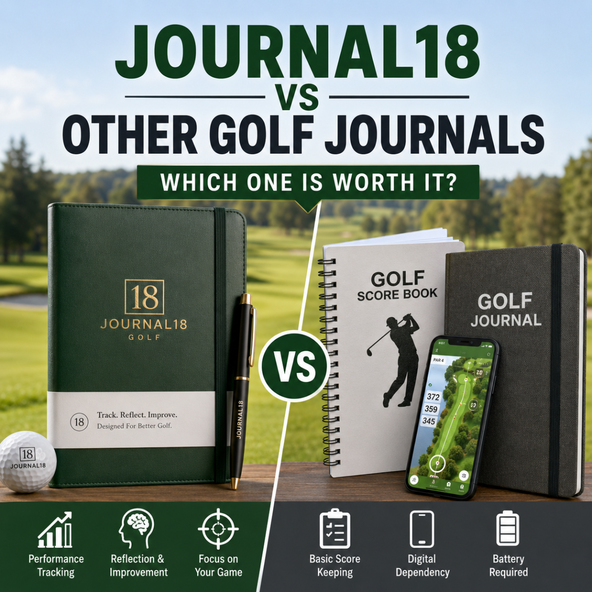 Journal18 vs other golf journals comparison